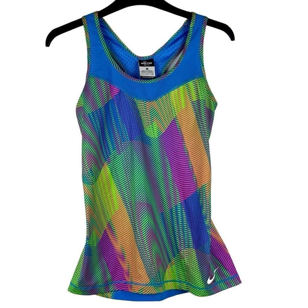 Nike Pro Dri-Fit Neon Mesh Active Wear Tank Top Small